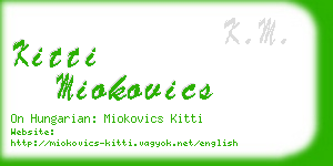 kitti miokovics business card